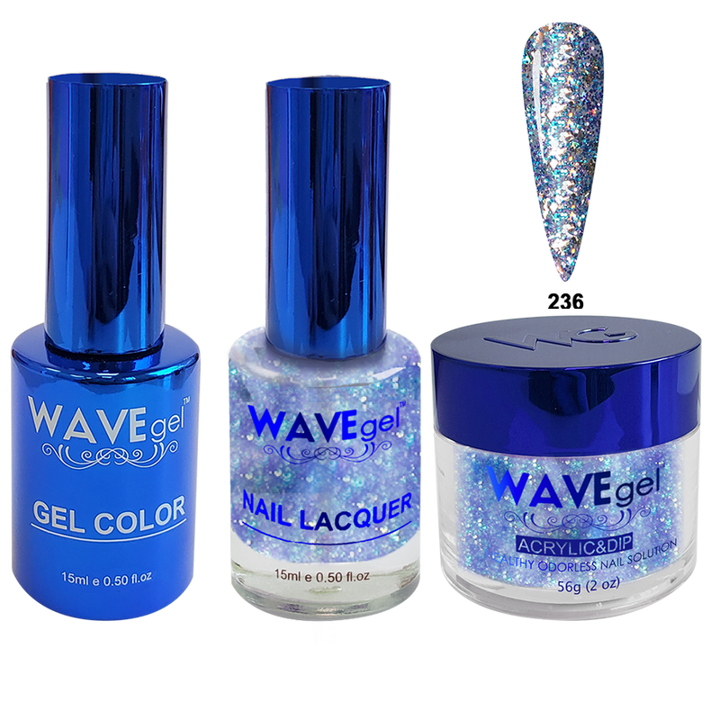 Wave Gel 4in1 Acrylic + Dip Powder + Gel Polish + Lacquer, Royal Collection, Winter Holiday, WR236, High Class Diner