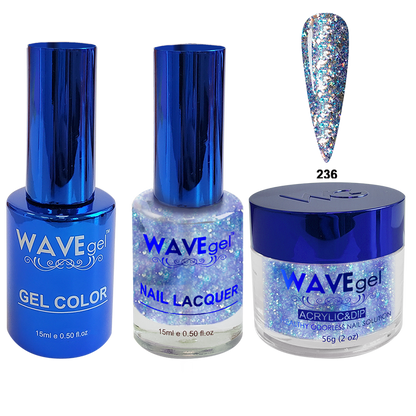 Wave Gel 4in1 Acrylic + Dip Powder + Gel Polish + Lacquer, Royal Collection, Winter Holiday, WR236, High Class Diner