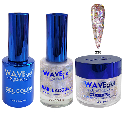 Wave Gel 4in1 Acrylic + Dip Powder + Gel Polish + Lacquer, Winter Holiday, WR238, Goddess Fairytale