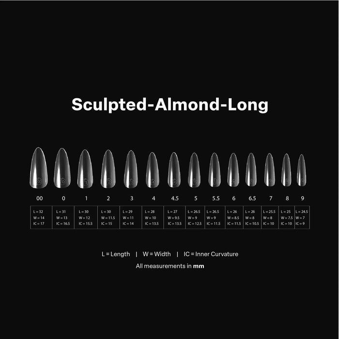 Apres Sculpted Almond Long, Box of Tips, S-AL
