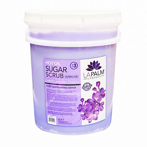 La Palm, Organic Hot Oil Sugar Scrub, Lavender Purple, 5Gal OK0711MD
