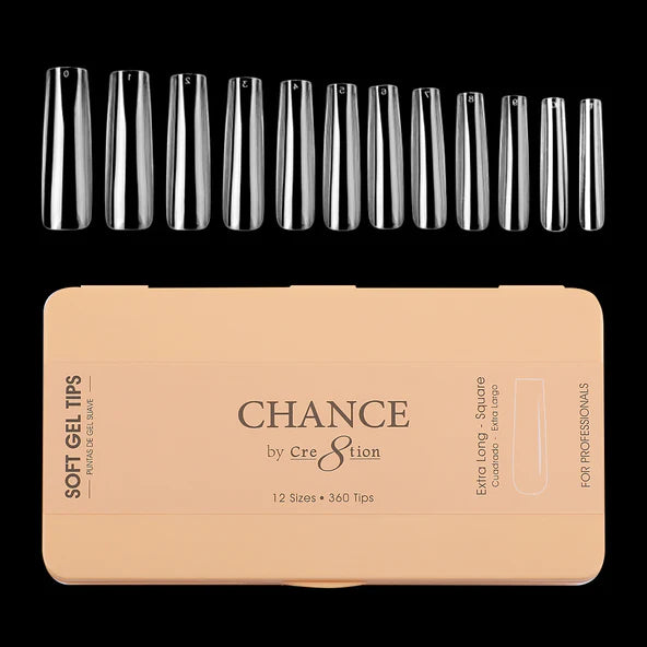 Chance Soft Tips - EXTRA LONG SQUARE, BOX (Pk: 360 pcs/box)