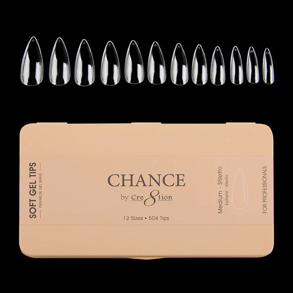 Chance Soft Tips - MEDIUM STILETTO, BOX (Pk: 504 pcs/box)