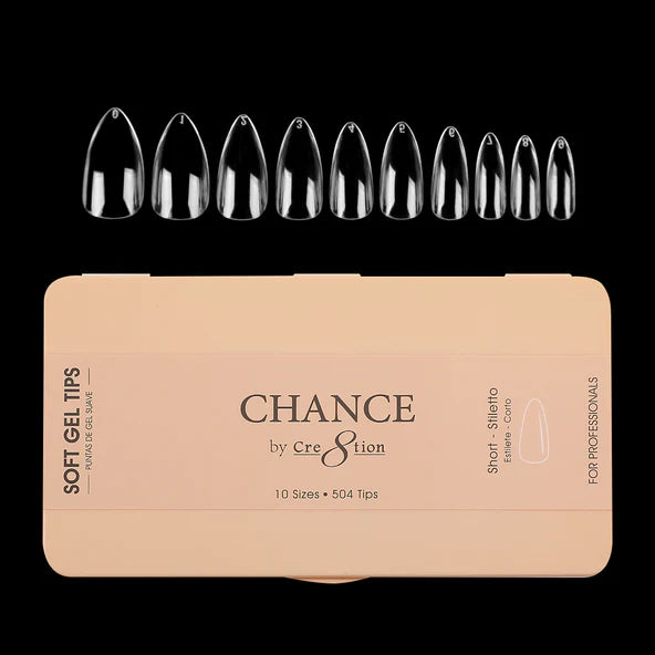 Chance Soft Tips - SHORT STILETTO, BOX (Pk: 504 pcs/box)