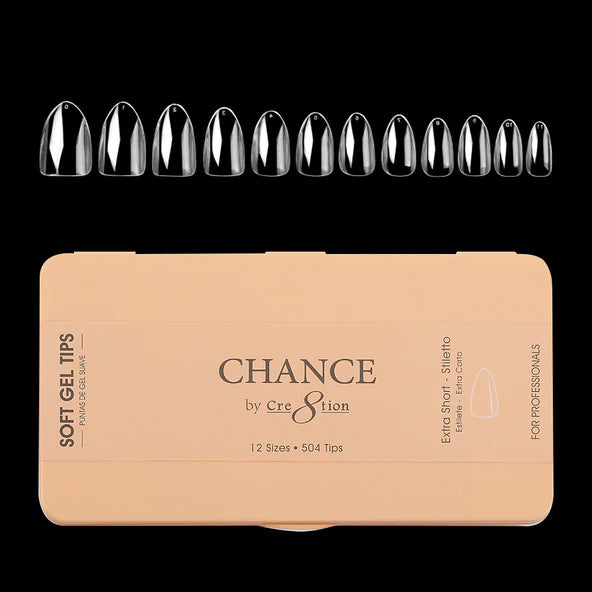 Chance Soft Tips - EXTRA SHORT STILETTO, BOX (Pk: 504 pcs/box)