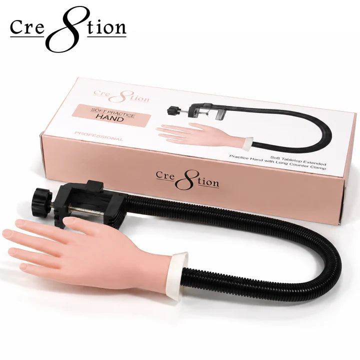 Cre8tion Soft Tabletop Extended Practice Hand - With Long Counter Clamp (Pk: 20 pcs/case) - SKU 10185