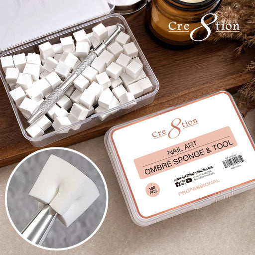 Cre8tion Nail Art - Ombre Sponge & Tool, BOX (Pk: 100 pcs/box) - SKU 10481