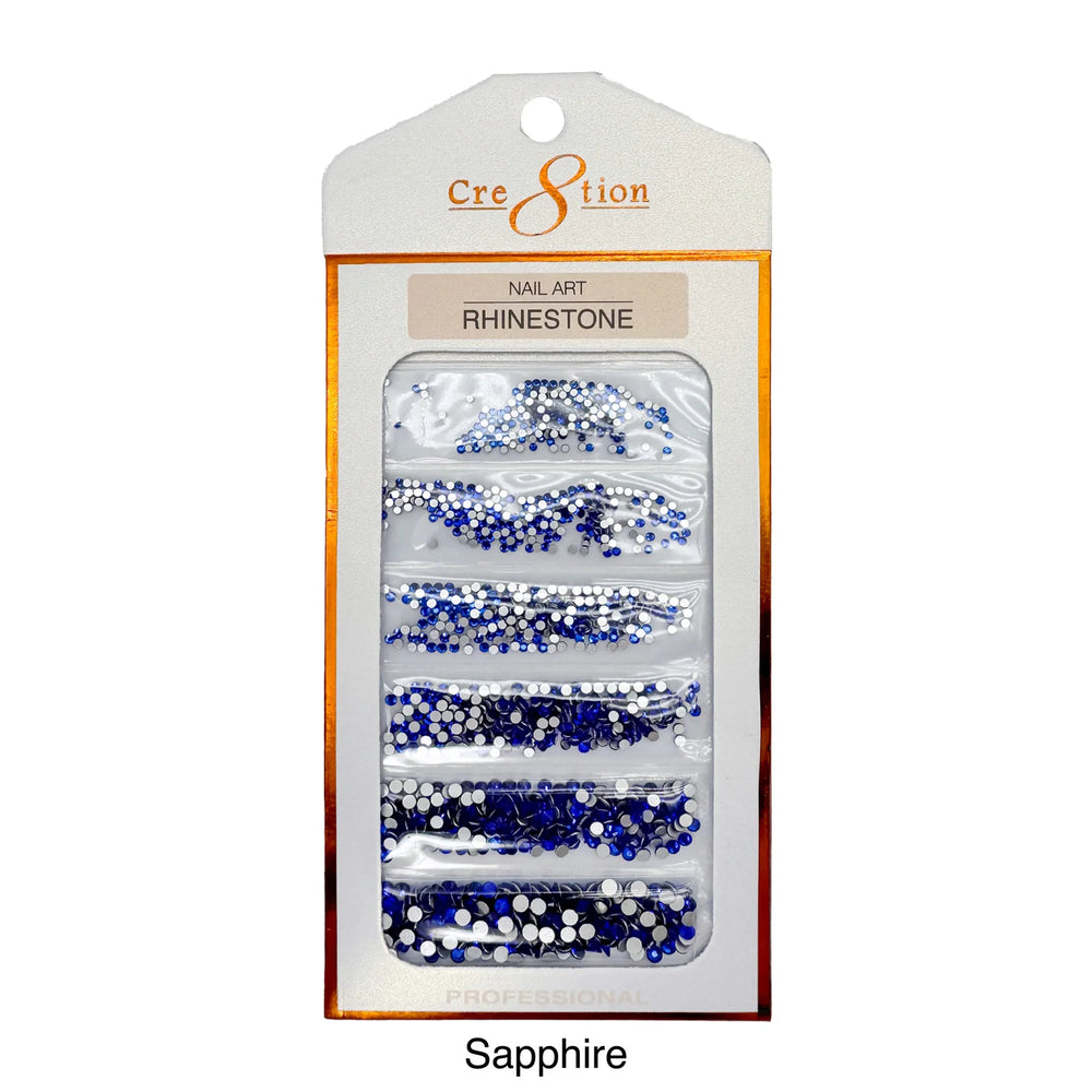 Cre8tion Rhinestone Nail Art - Sapphire (Pk: 80 pcs/pack) - SKU 1101-1022