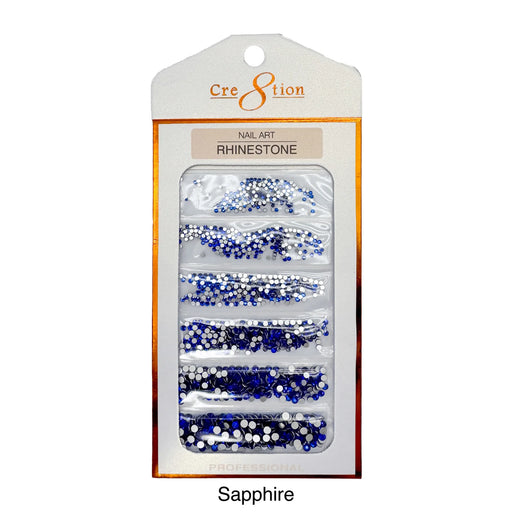 Cre8tion Rhinestone Nail Art - Sapphire (Pk: 80 pcs/pack) - SKU 1101-1022