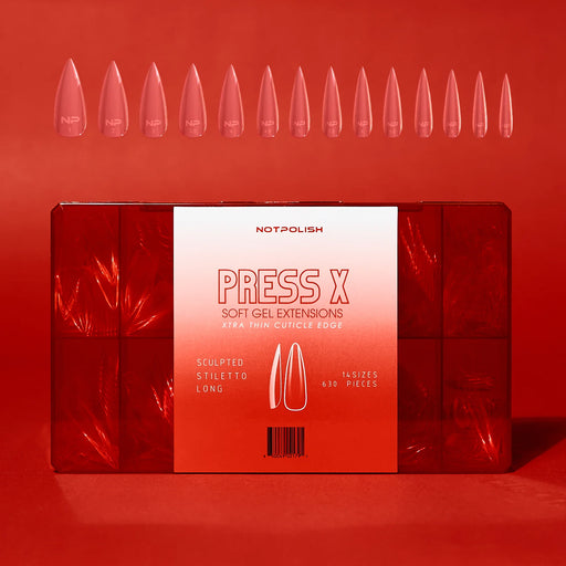 NotPolish Press X Tip BOX - Sculpted Stilleto Long (Pk: 630 pieces/Box)
