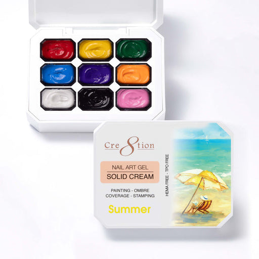 Cre8tion Nail Art Gel - Solid Cream Palette, SUMMER