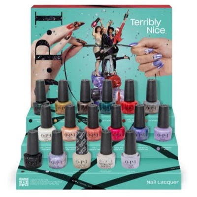 OPI Nail Lacquer, Holiday 2023 Terribly Nice Collection (14 pcs & Base, Top, Matte Top W/ DISPLAY)