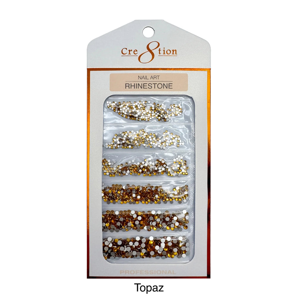 Cre8tion Rhinestone Nail Art - Topaz (Pk: 80 pcs/pack) - SKU 1101-1020