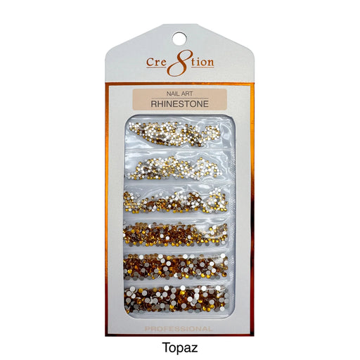 Cre8tion Rhinestone Nail Art - Topaz (Pk: 80 pcs/pack) - SKU 1101-1020