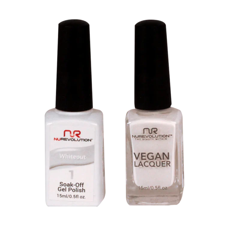 NuRevolution Gel Polish + Nail Lacquer, 001, Whiteout OK0425VD