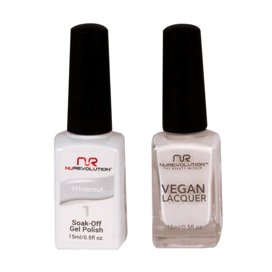 NuRevolution Gel Polish + Nail Lacquer, 001, Whiteout OK0425VD