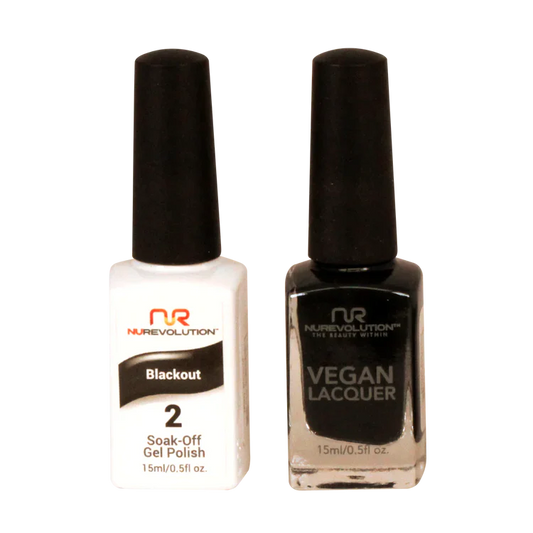 NuRevolution Gel Polish + Nail Lacquer, 002, Blackout OK0425VD