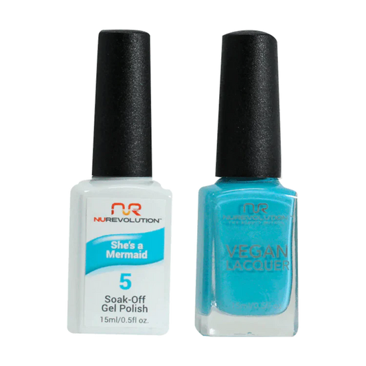 NuRevolution Gel Polish + Nail Lacquer, 005, She's a Mermaid OK0425VD