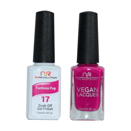 NuRevolution Gel Polish + Nail Lacquer, 017, Fuchsia Pop OK0425VD