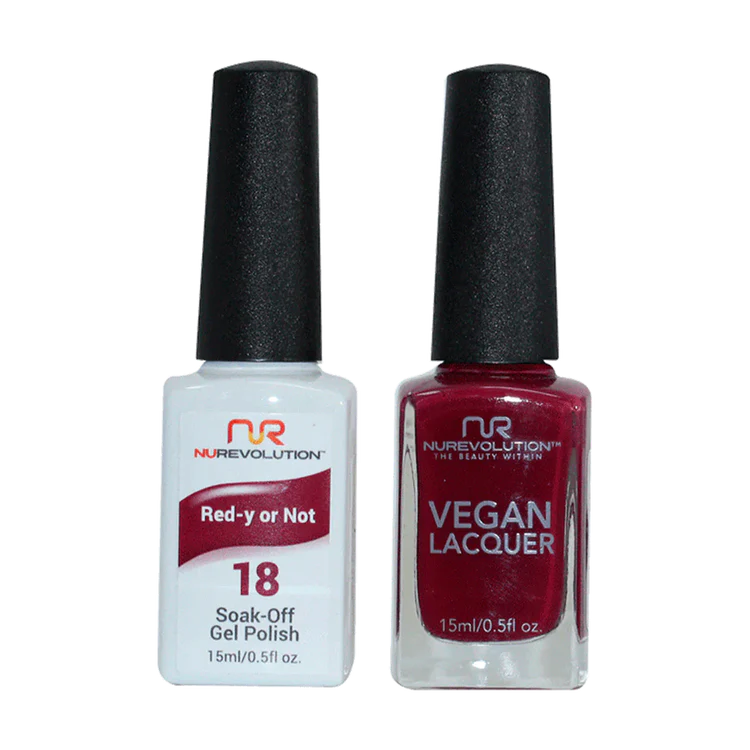 NuRevolution Gel Polish + Nail Lacquer, 018, Red-Y Or Not OK0425VD