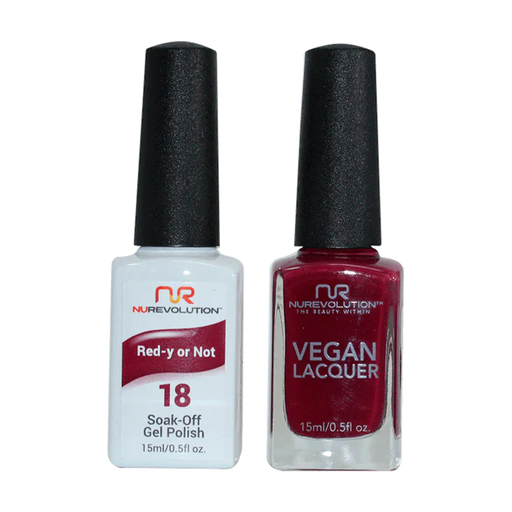 NuRevolution Gel Polish + Nail Lacquer, 018, Red-Y Or Not OK0425VD