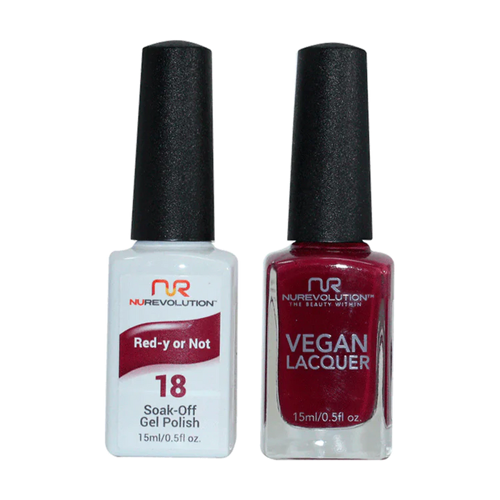 NuRevolution Gel Polish + Nail Lacquer, 018, Red-Y Or Not OK0425VD