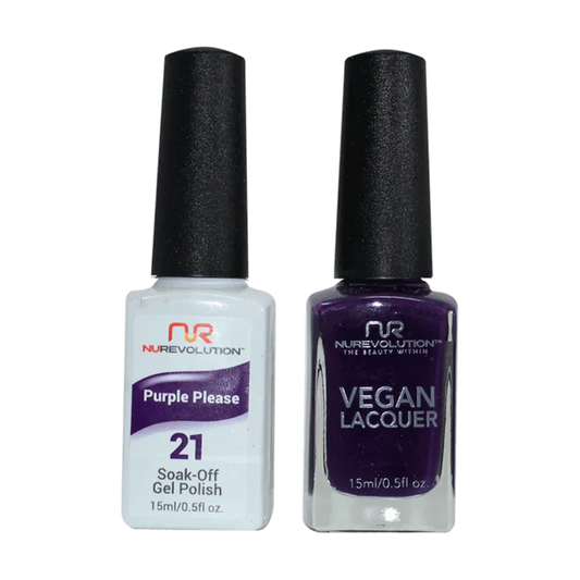 NuRevolution Gel Polish + Nail Lacquer, 021, Purple Please OK0425VD