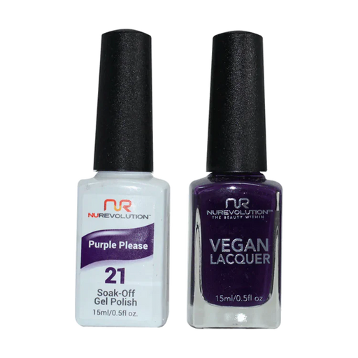 NuRevolution Gel Polish + Nail Lacquer, 021, Purple Please OK0425VD