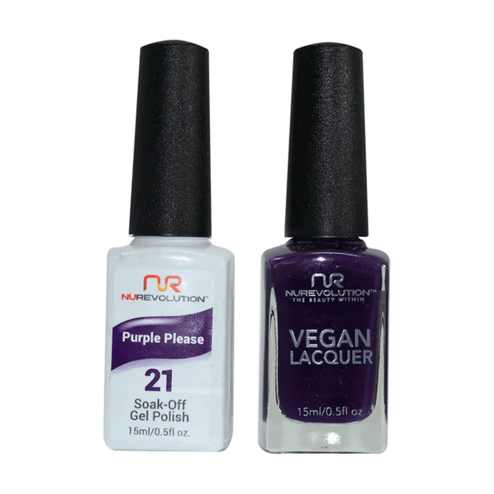 NuRevolution Gel Polish + Nail Lacquer, 021, Purple Please OK0425VD
