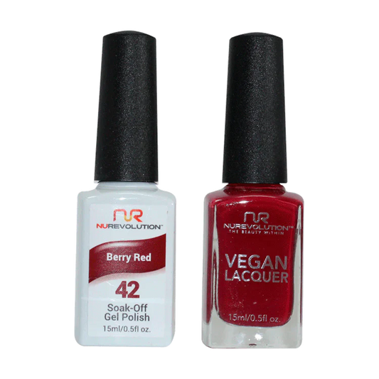 NuRevolution Gel Polish + Nail Lacquer, 042, Berry Red OK0425VD