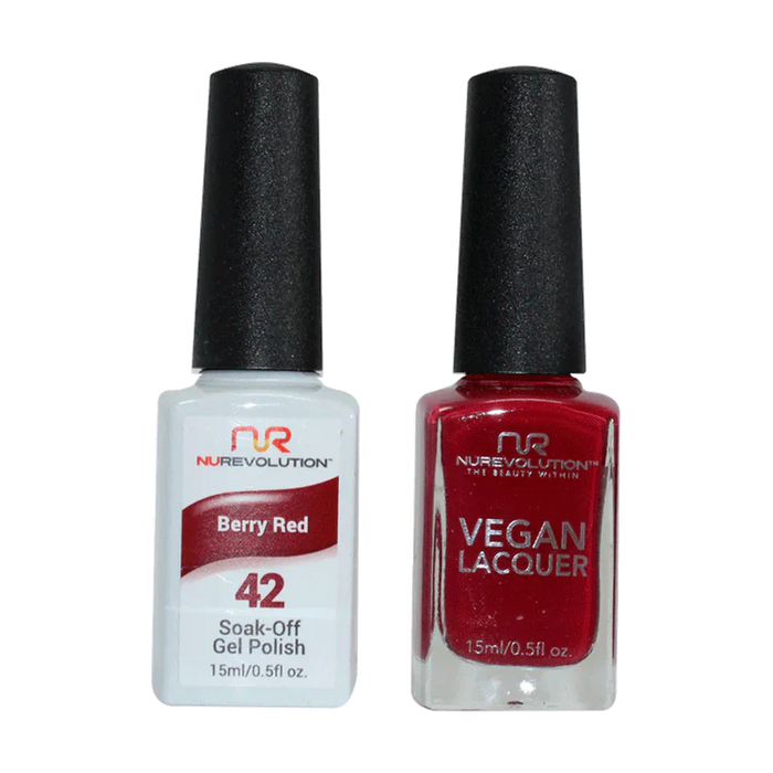 NuRevolution Gel Polish + Nail Lacquer, 042, Berry Red OK0425VD