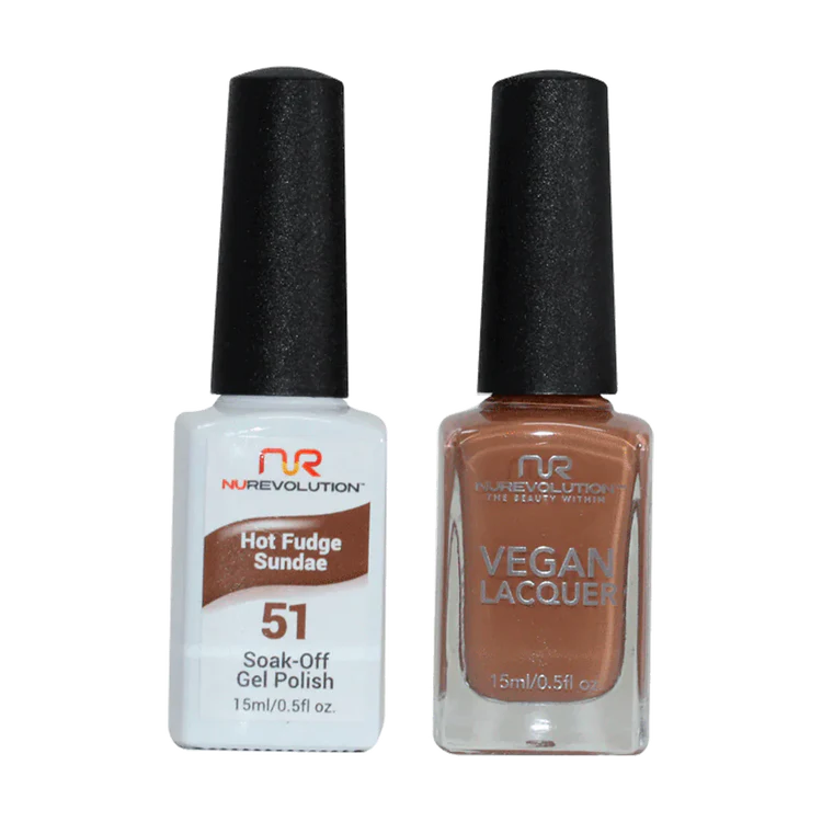 NuRevolution Gel Polish + Nail Lacquer, 051, Hot Fudge Sundae OK0425VD