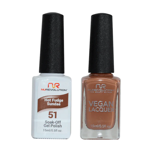 NuRevolution Gel Polish + Nail Lacquer, 051, Hot Fudge Sundae OK0425VD