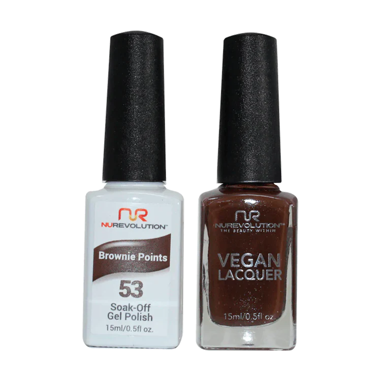 NuRevolution Gel Polish + Nail Lacquer, 053, Brownie Points OK0425VD