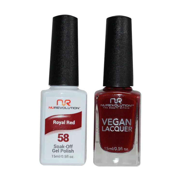 NuRevolution Gel Polish + Nail Lacquer, 058, Royal Red OK0425VD