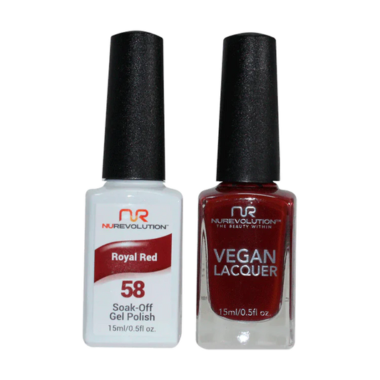 NuRevolution Gel Polish + Nail Lacquer, 058, Royal Red OK0425VD