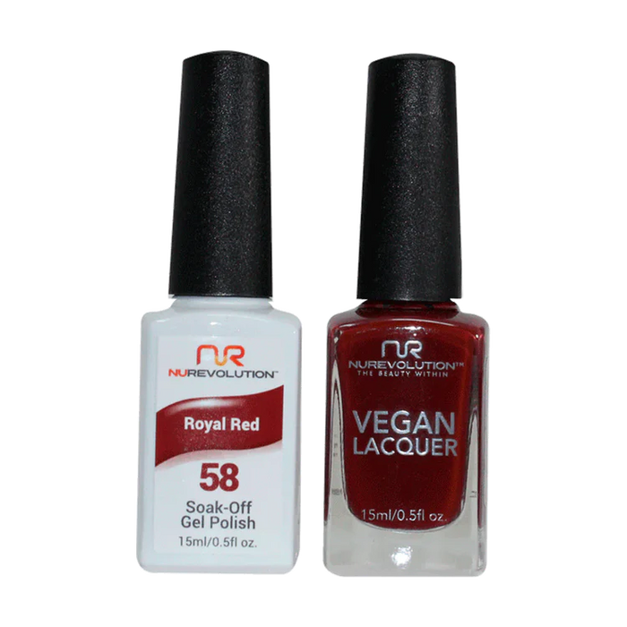NuRevolution Gel Polish + Nail Lacquer, 058, Royal Red OK0425VD