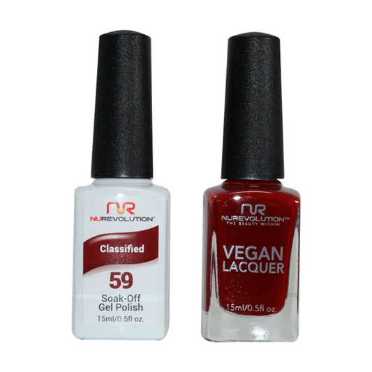 NuRevolution Gel Polish + Nail Lacquer, 059, Classified OK0425VD