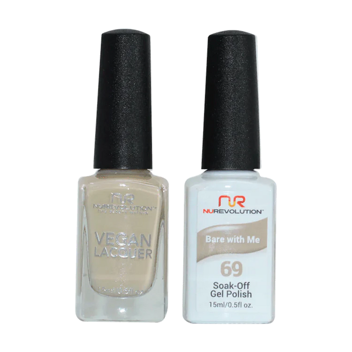 NuRevolution Gel Polish + Nail Lacquer, 069, Bare With Me OK0425VD
