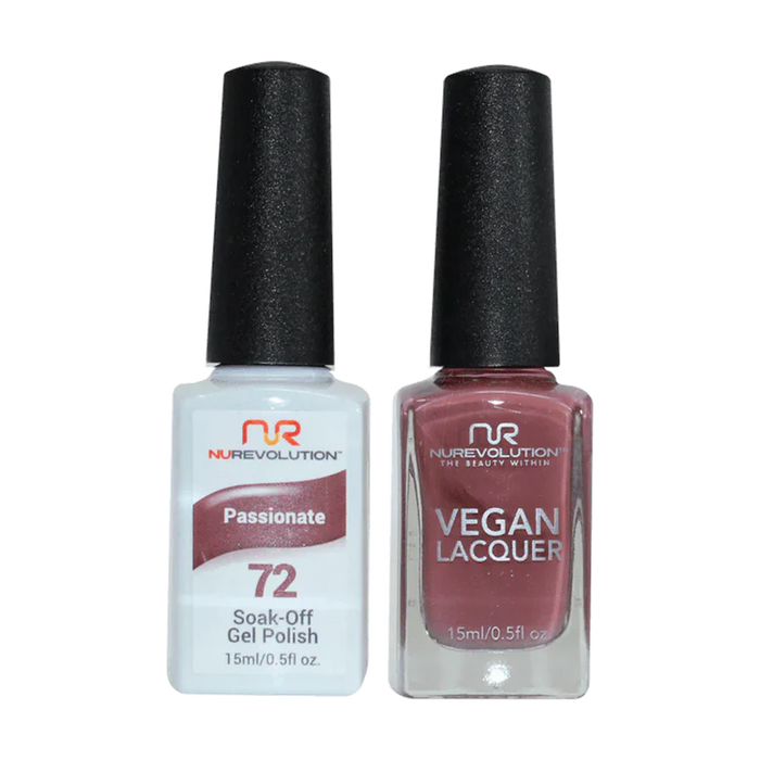 NuRevolution Gel Polish + Nail Lacquer, 072, Passionate OK0425VD