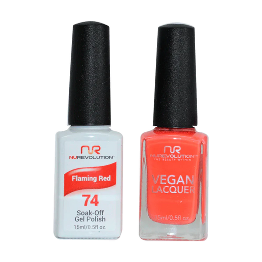 NuRevolution Gel Polish + Nail Lacquer, 074, Flaming Red OK0425VD