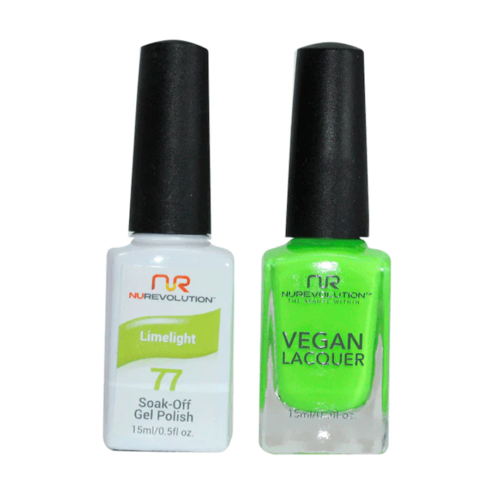 NuRevolution Gel Polish + Nail Lacquer, 077, Limelight OK0425VD