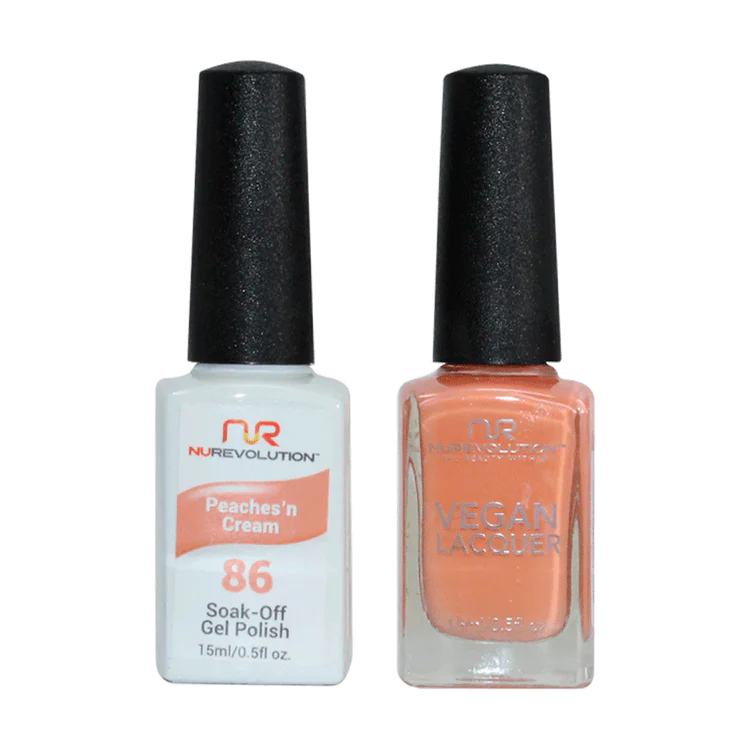 NuRevolution Gel Polish + Nail Lacquer, 086, Peaches'n Cream OK0425VD