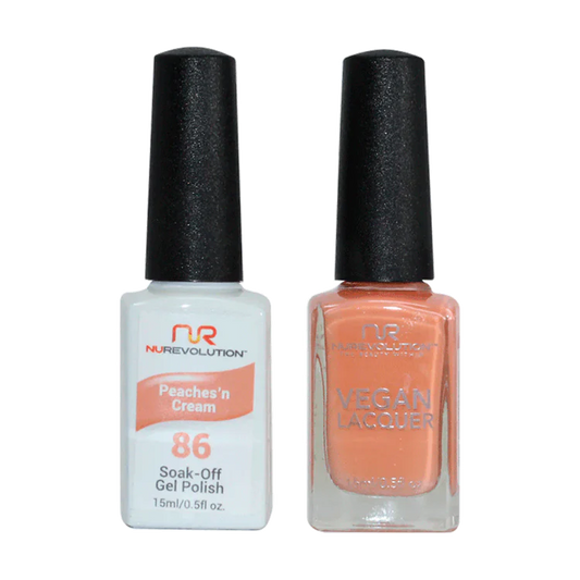 NuRevolution Gel Polish + Nail Lacquer, 086, Peaches'n Cream OK0425VD