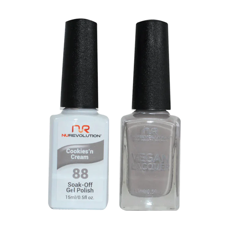 NuRevolution Gel Polish + Nail Lacquer, 088, Cookie'n Cream OK0425VD