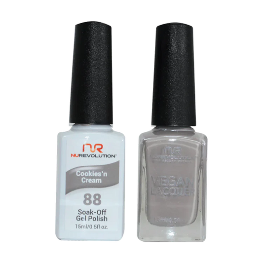 NuRevolution Gel Polish + Nail Lacquer, 088, Cookie'n Cream OK0425VD