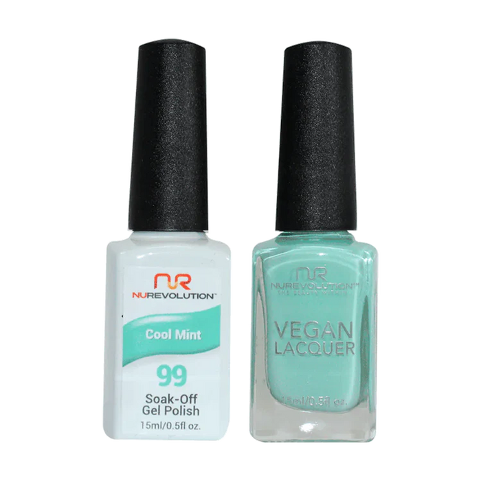 NuRevolution Gel Polish + Nail Lacquer, 099, Cool Mint OK0425VD
