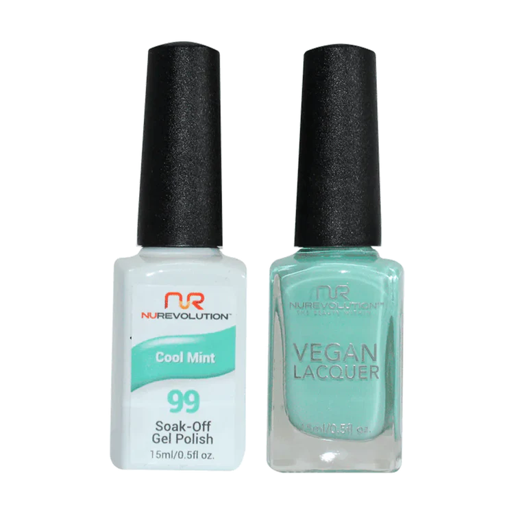 NuRevolution Gel Polish + Nail Lacquer, 099, Cool Mint OK0425VD