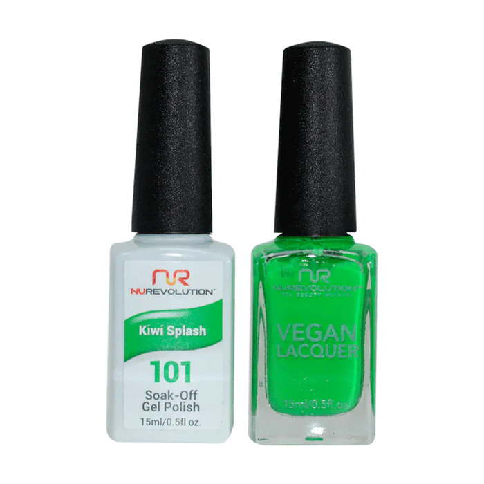 NuRevolution Gel Polish + Nail Lacquer, 101, Kiwi Splash OK0425VD