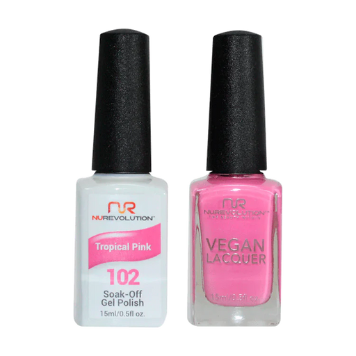 NuRevolution Gel Polish + Nail Lacquer, 102, Tropical Pink OK0425VD